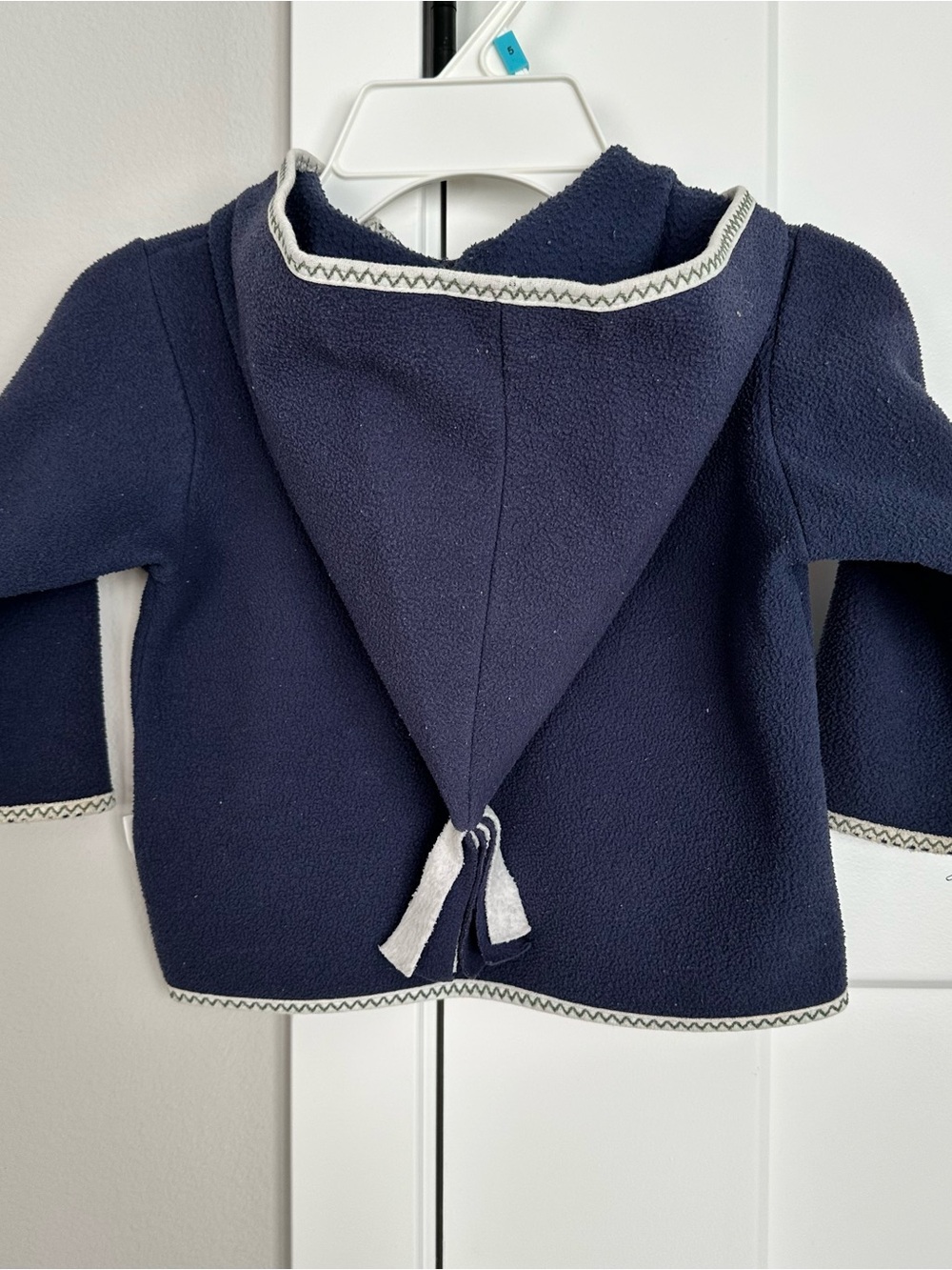 Gerber Navy Hooded Toddler Fleece Jacket with Cream Trim vintage from 25 y. ago